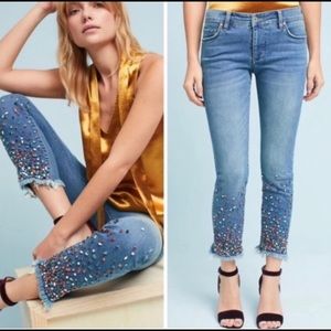 Pilcro and the Letterpress Jewelled Crop Jeans